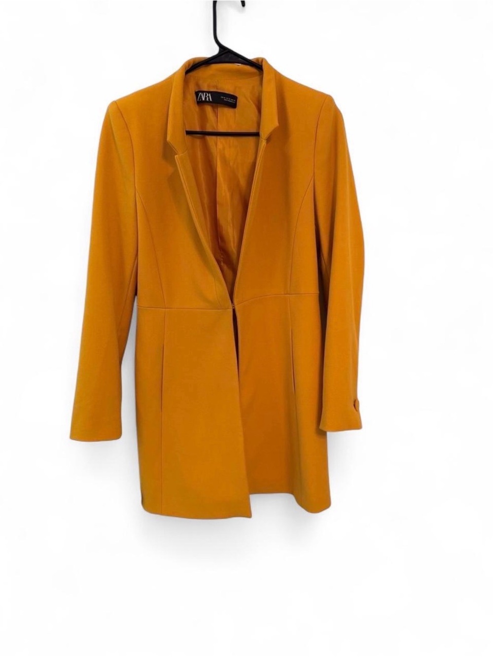 Zara Women's Mustard Longline Blazer Jacket